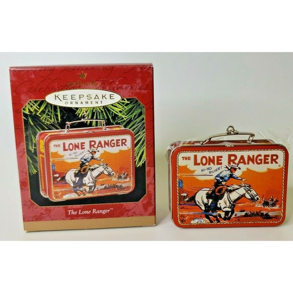 1997 HallmarkThe Lone Ranger Lunch Box Ornament Vintage TV Hi Ho Silver U52/6265